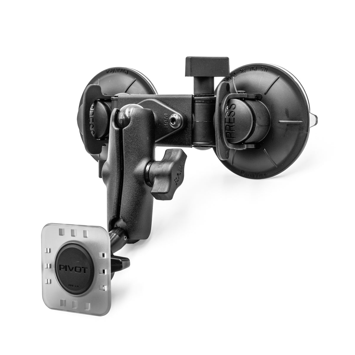 Double Suction Cup Mount - 1-inch Ball Arm