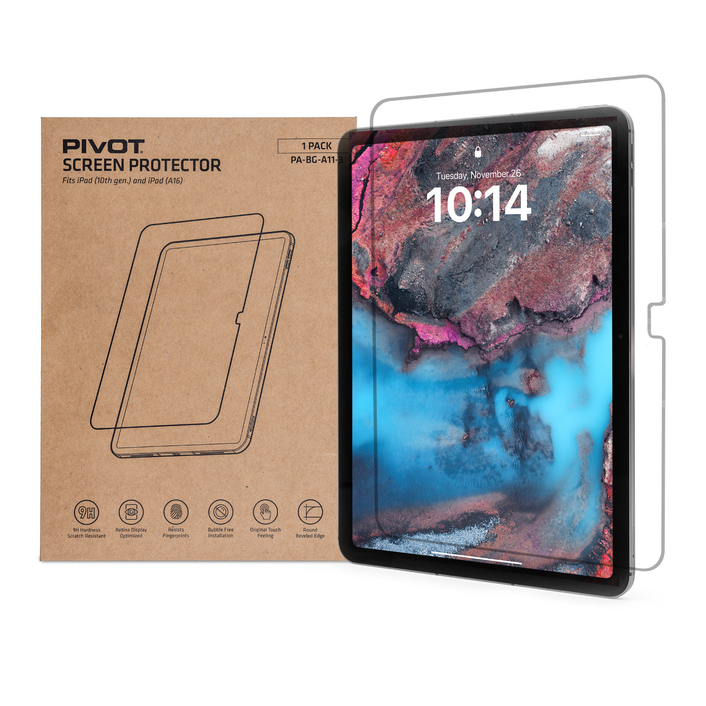 Clear Glass Screen Protector - Fits iPad (7th-9th gen.), iPad Air (3rd gen.) - Bundle